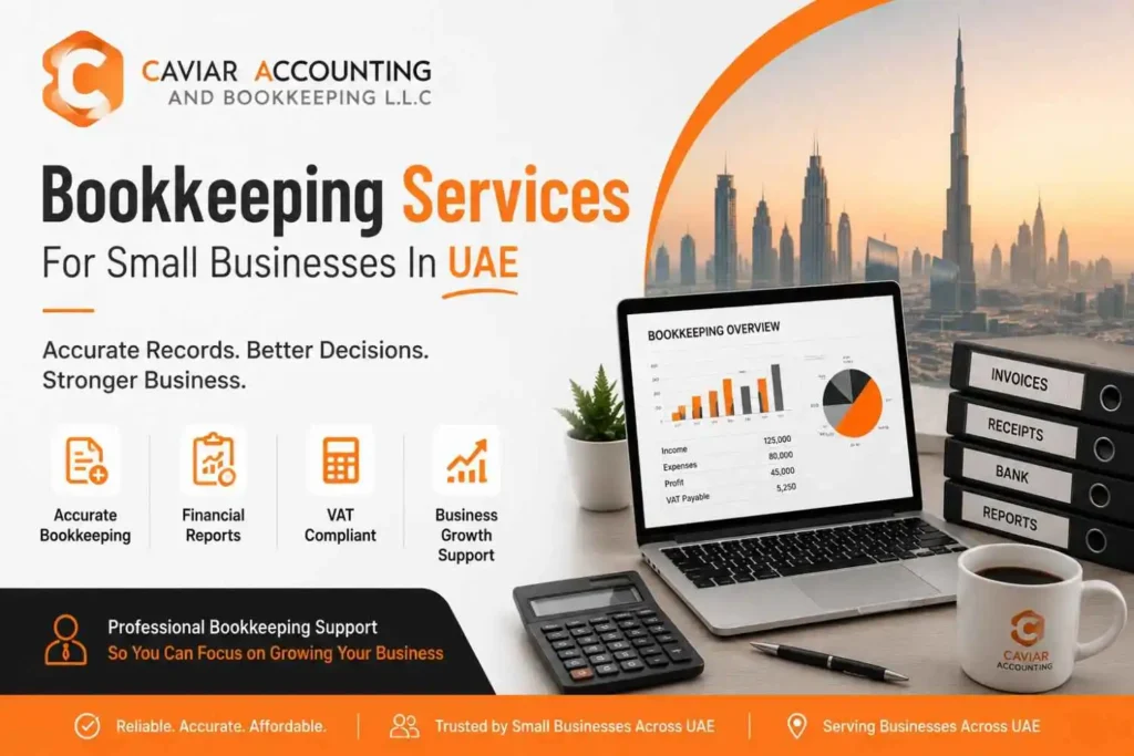 Professional bookkeeping services for small businesses in the UAE, helping companies maintain accurate financial records.